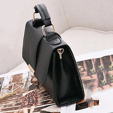 Flap Sling Shoulder Bags for Women Solid Color Crossbody Messenger Bag Purse Female Leather Handbag Pocket