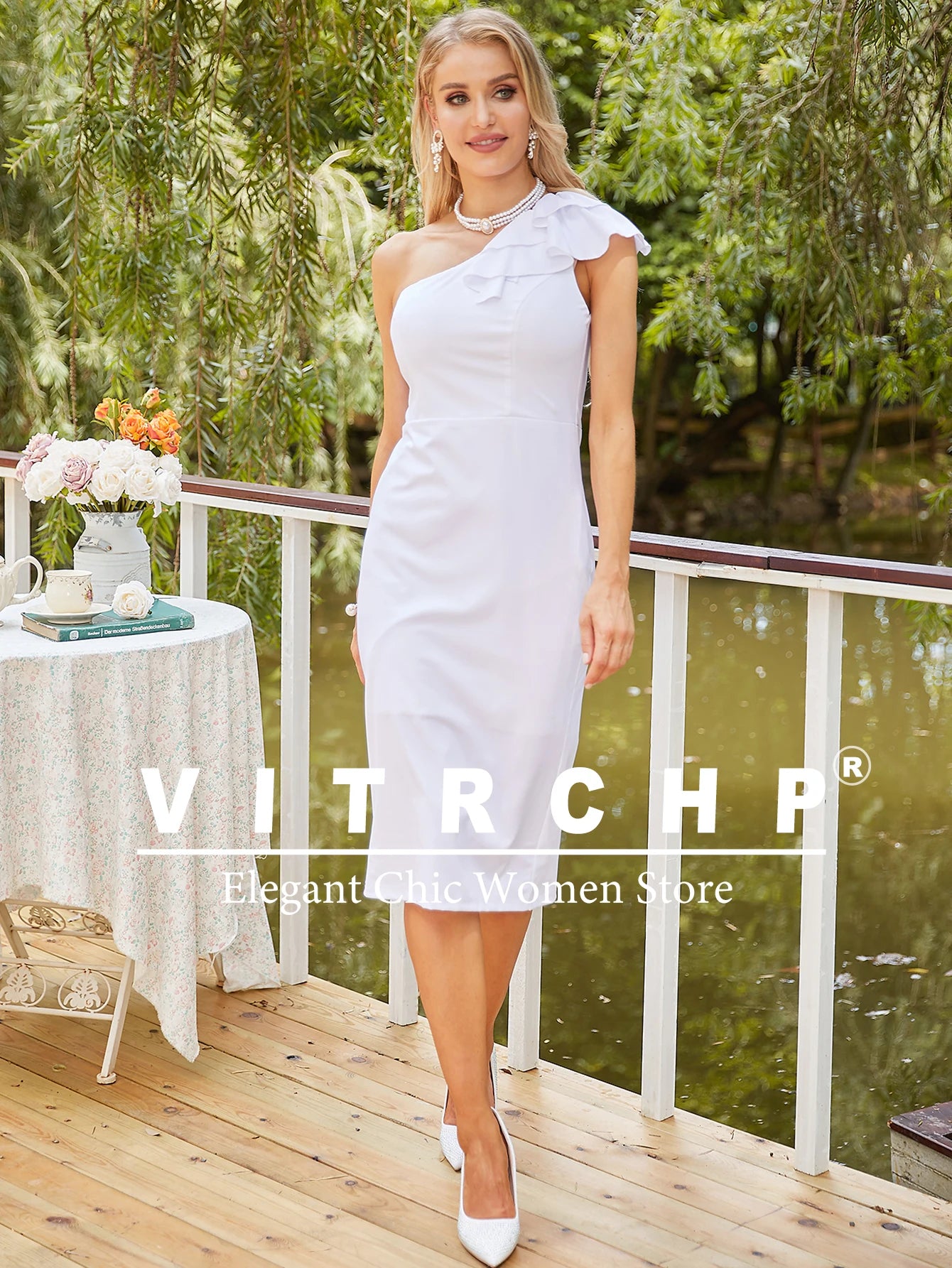 White Dress One Sleeve Zipper Party Dress Bodycon XL Vestidos