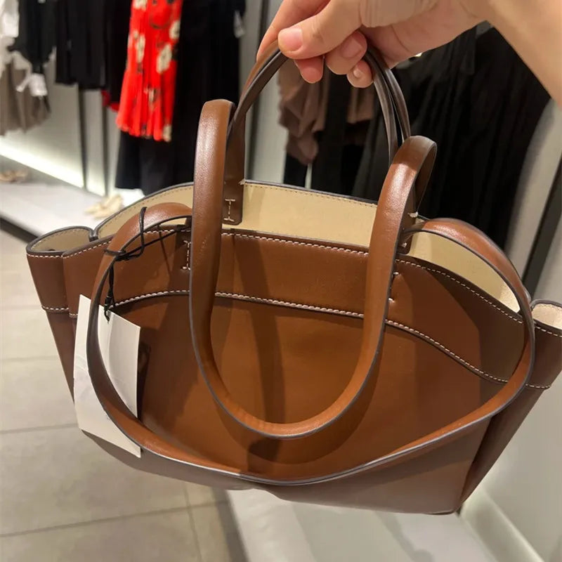 Women Tote Bag Underarm Pouch Large Capacity Pu Leather Shoulder Bag Retro Crossbody Bag