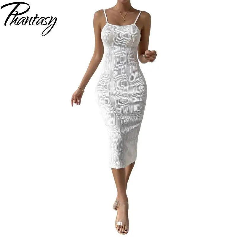 Phantasy White Dress Women Backless Long Dress Versatile Base Slit Skirt