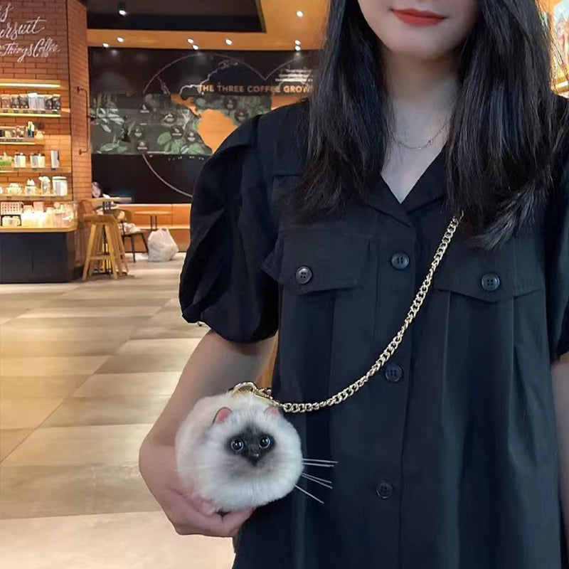 Women Exquisite Shoulder Underarm Bags Siamese Cat Bag