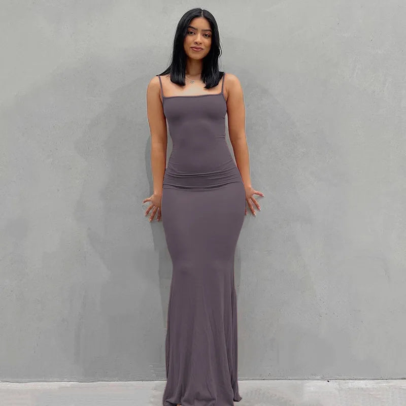 women's earthly peach pure desire Slim peach hip halter long fishtail skirt new style dresses