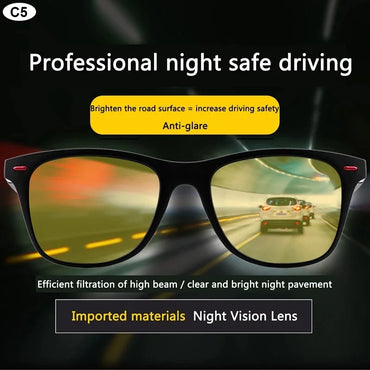 Night Vision Glasses PC Frame Polarized Sunglasses Night Glasses Goggles