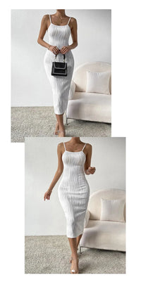 Phantasy White Dress Women Backless Long Dress Versatile Base Slit Skirt