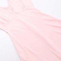 Elegant Sleeveless Ruffles Sexy Long Dress For Women Summer New Deep V Neck Backless Thigh High Split Maxi Dress