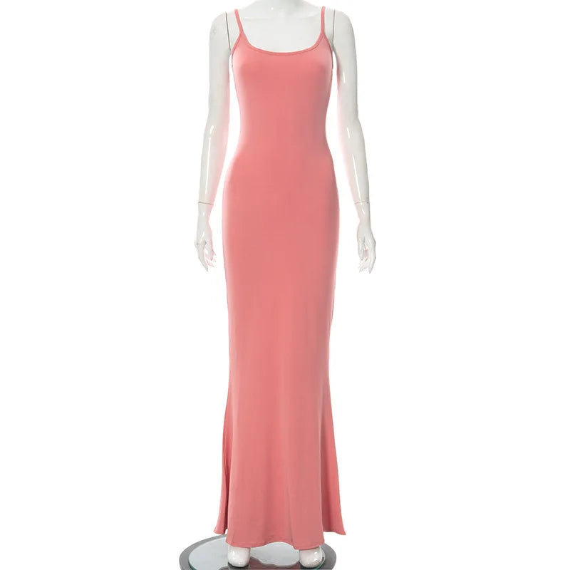women's earthly peach pure desire Slim peach hip halter long fishtail skirt new style dresses