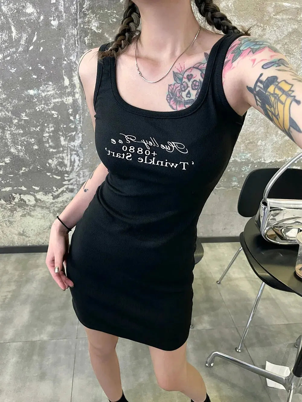 Mini Dresses for Women Short Ribbed Scoop Neck Sleeveless Casual Club Party Tank Y2k Cute Basic Fitted Bodycon Dress