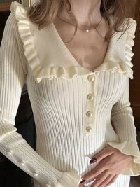 High Waist Ruffled Maxi Dresses For Women Knitted Slim Long Dress Women's Vintage Dress