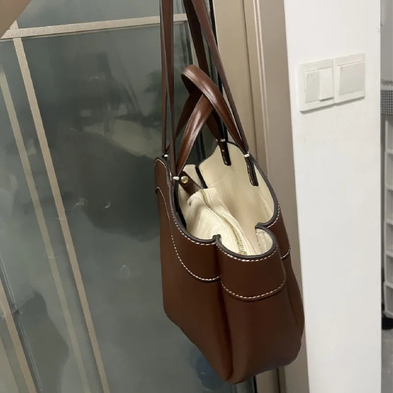 Women Tote Bag Underarm Pouch Large Capacity Pu Leather Shoulder Bag Retro Crossbody Bag