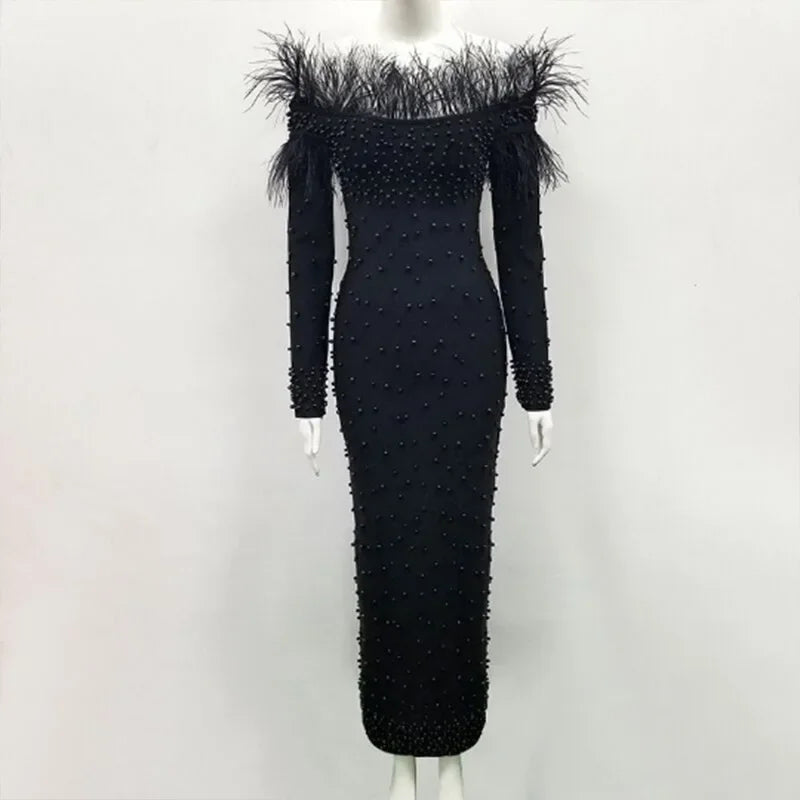 Long Sleeve White Plus Size Long Dress