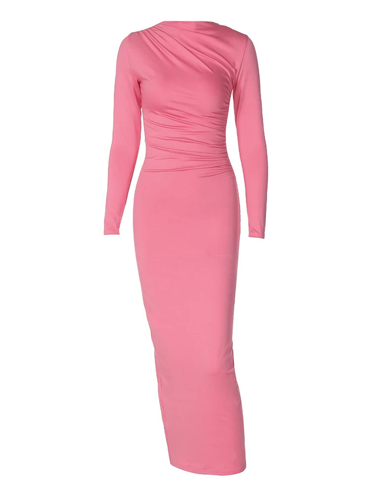Dulzura Solid Back Slit Ruched Elegant Body-Shaping