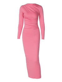 Dulzura Solid Back Slit Ruched Elegant Body-Shaping