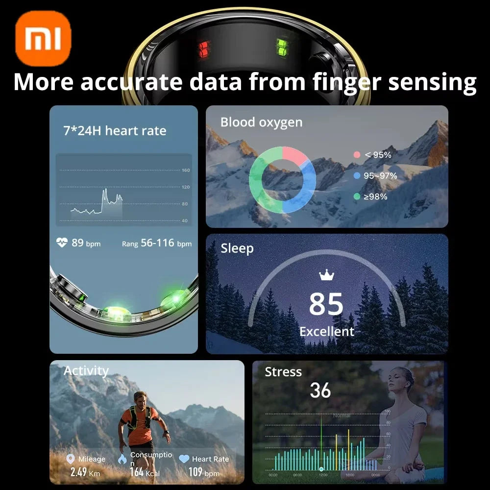Xiaomi Smart Ring Men Women Bluetooth Health Monitoring Blood - Oxygen - Sleep - Heart Rate, Waterproof