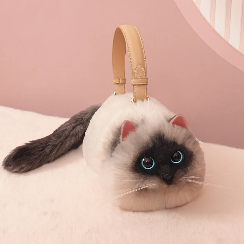 Women Exquisite Shoulder Underarm Bags Siamese Cat Bag