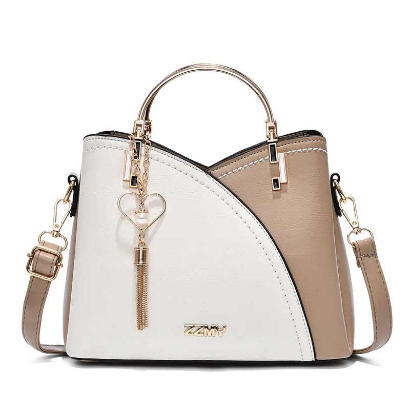 PU Leather Large Capacity Woman Handbag Grid Shoulder Bag Luxury