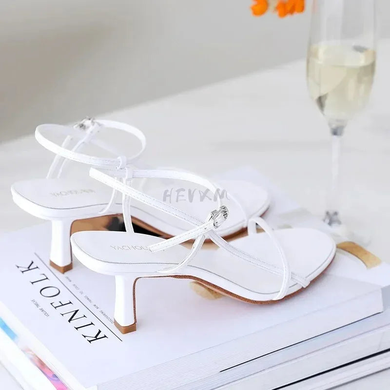 Leather Suit Female Beige Women’s Shoes High Heels Low-heeled Black Comfort New Stiletto