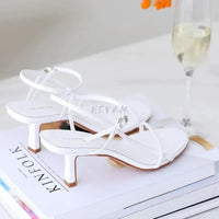 Leather Suit Female Beige Women’s Shoes High Heels Low-heeled Black Comfort New Stiletto
