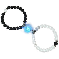 2Pcs Glow in Dark Lover Bracelets with heart Couple Braceket BFF Bracelets