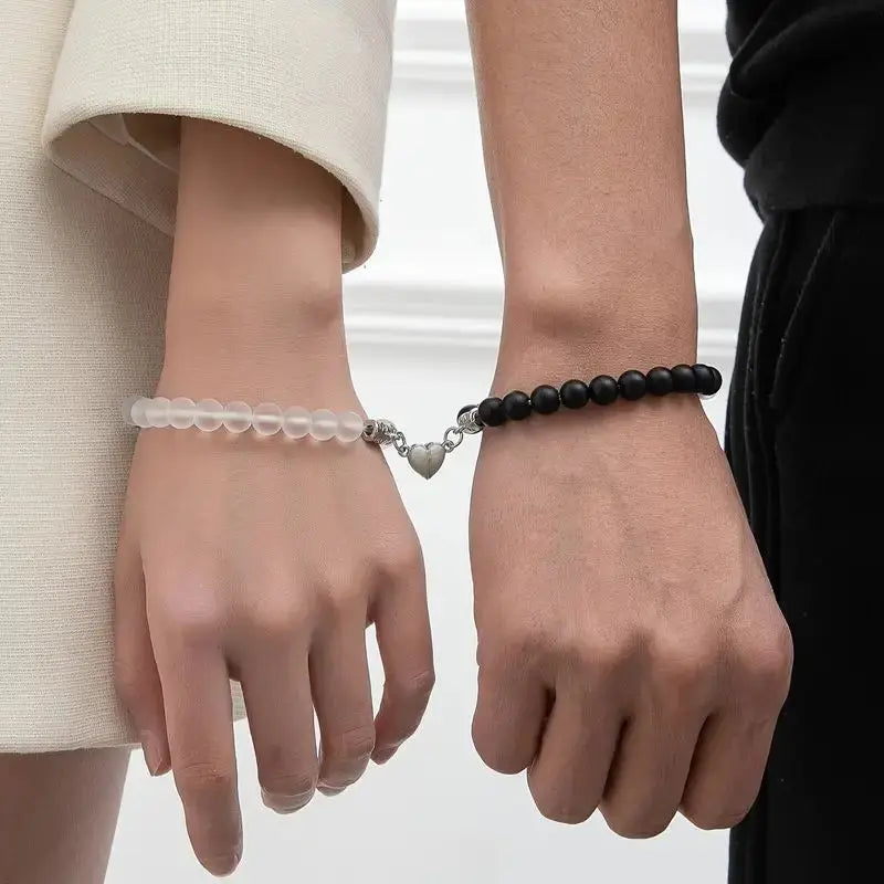 2Pcs Glow in Dark Lover Bracelets with heart Couple Braceket BFF Bracelets