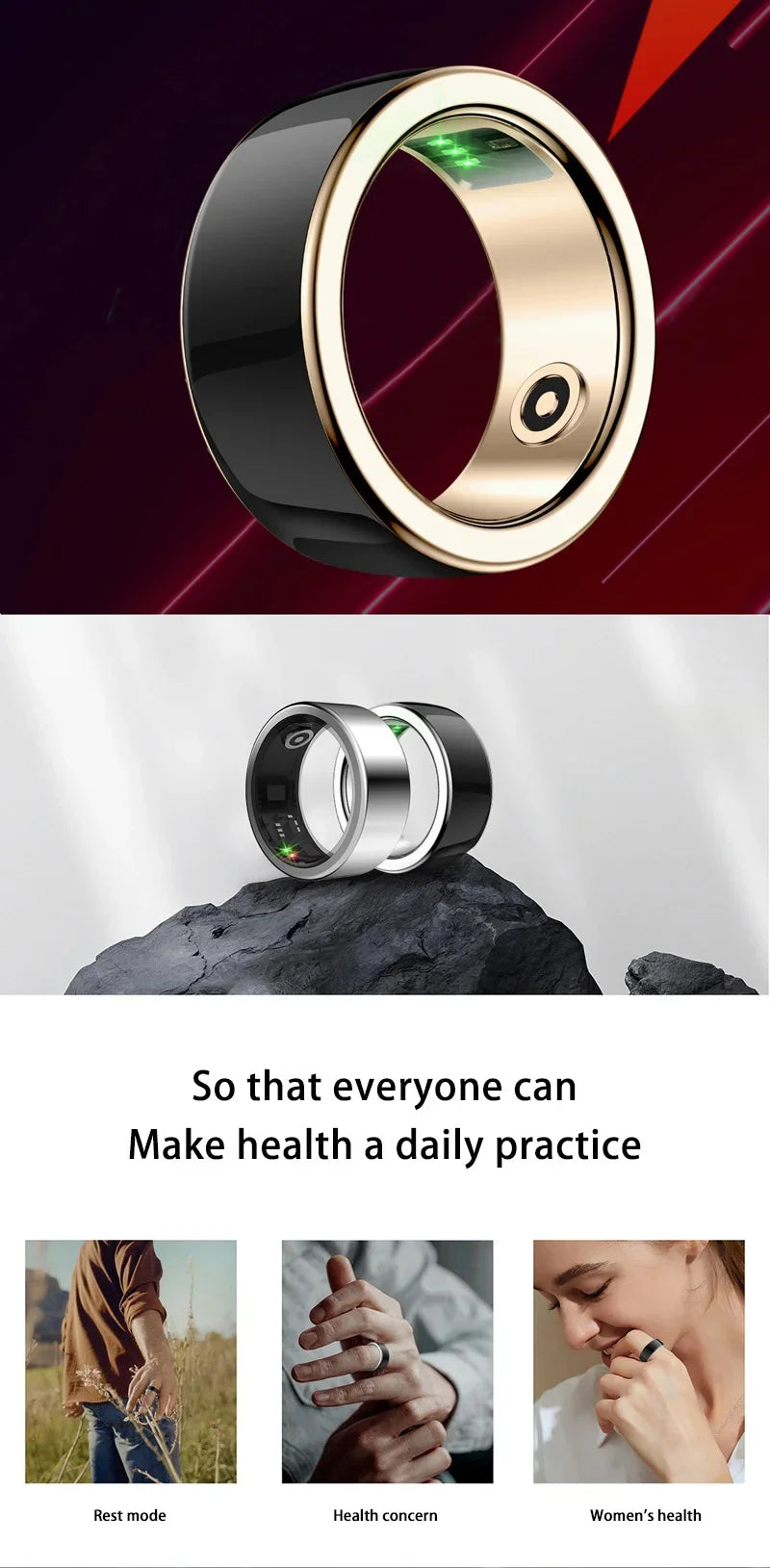 Xiaomi Smart Ring Men Women Bluetooth Health Monitoring Blood - Oxygen - Sleep - Heart Rate, Waterproof
