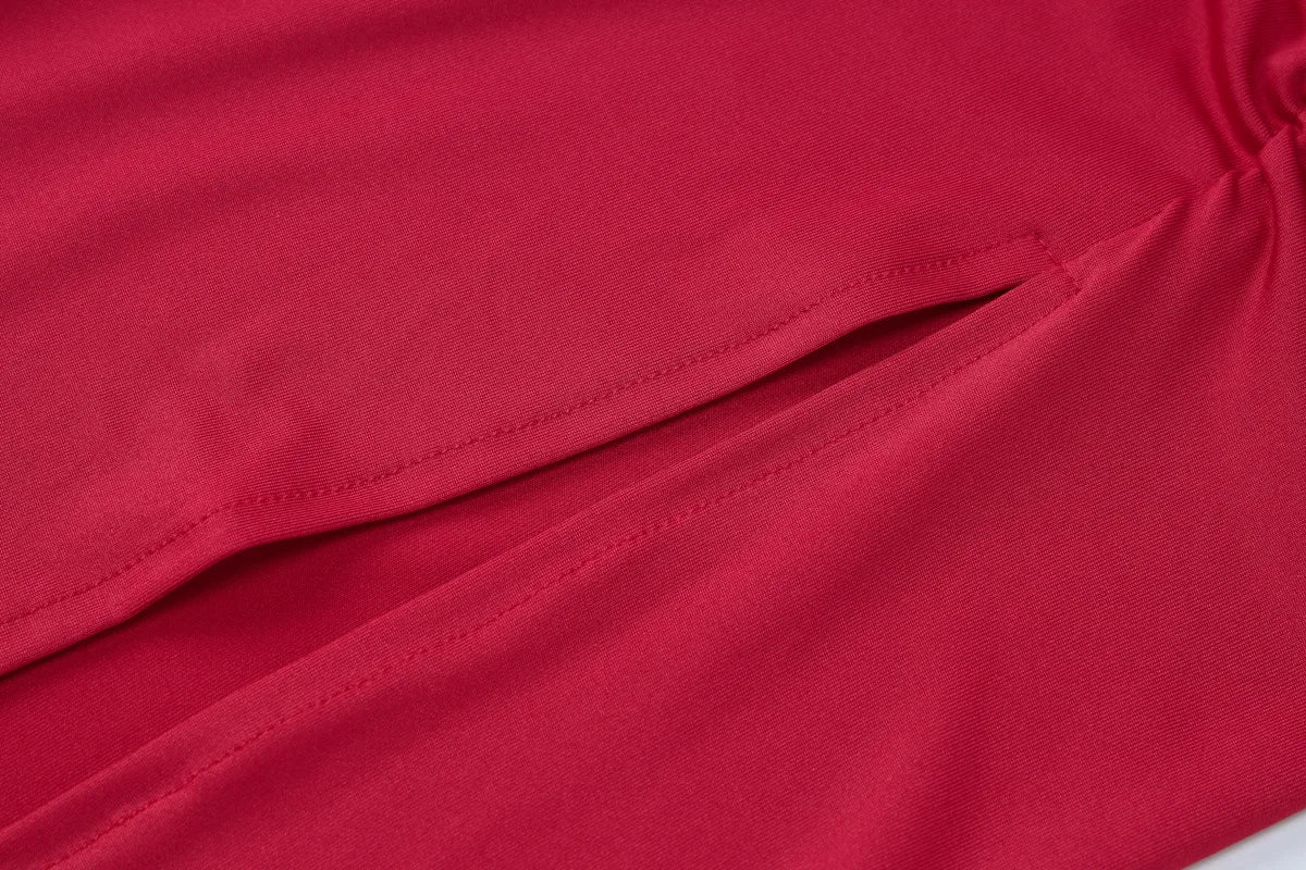 Sexy Maxi Dress Women Fashion Waist Cut Out Slim Party Dresses Red Long Sleeve Evening Party Christmas Dress
