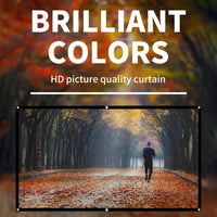 60-150 inch Portable Foldable Projector Screen High Density White No Creases Soft Projection Screen 16:9 for Home Indoor Outdoor