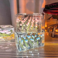 Creative Diy Tulip Flower Sea Cube Three-Dimensional Small Night Lamp Material Package for Girlfriend