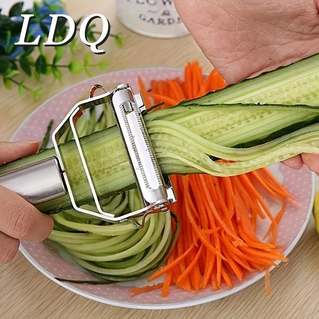 1pc Stainless Steel Vegetable Peeler - Multi-Function Fruit & Potato Grater For Dining & Relaxing, Manual Uncharged Kitchen Gadget For Restaurant - Veloxea
