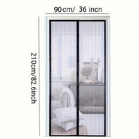 1pc Heavy-Duty Magnetic Screen Door With Full Frame Hook & Loop, Durable Polyester Mesh Curtain For Fresh Air Circulation, Easy Entry For Pets, Kid Friendly, Bug & Insect Proof, Fits Doors Up To 38x82 Inches - Veloxea