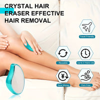 Canvalite Crystal Hair Remover for Women and Men, Fast Painless Magic Crystal Hair Removal Device for Arms Legs Back and Body, Skin Exfoliating Epilators Hair Removal Washable Reusable Portable (Blue) - Veloxea