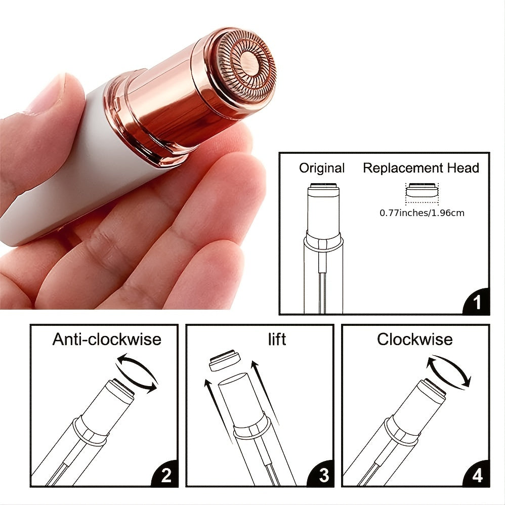 Women's Facial Hair Remover, Electric Face Razor, USB Rechargeable Hair Remover Device For Face, Portable Painless Hair Epilator For Lips, Chin, Mustache, Fingers - Veloxea