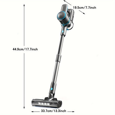 TASVAC Corded Stick Vacuum, 26Kpa 600W Powerful Suction Vacuum Cleaner with LED Floor Head - Veloxea