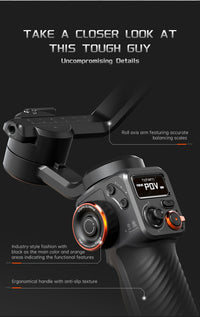 hohem iSteady M6 Gimbal Stabilizer for Smartphone, New Upgrade 3-Axis Phone Gimbal for iPhone & Android, Smart Tracking, 360°Infinite Rotation, 18H Long Battery, OLED Display for Video Recording - Veloxea
