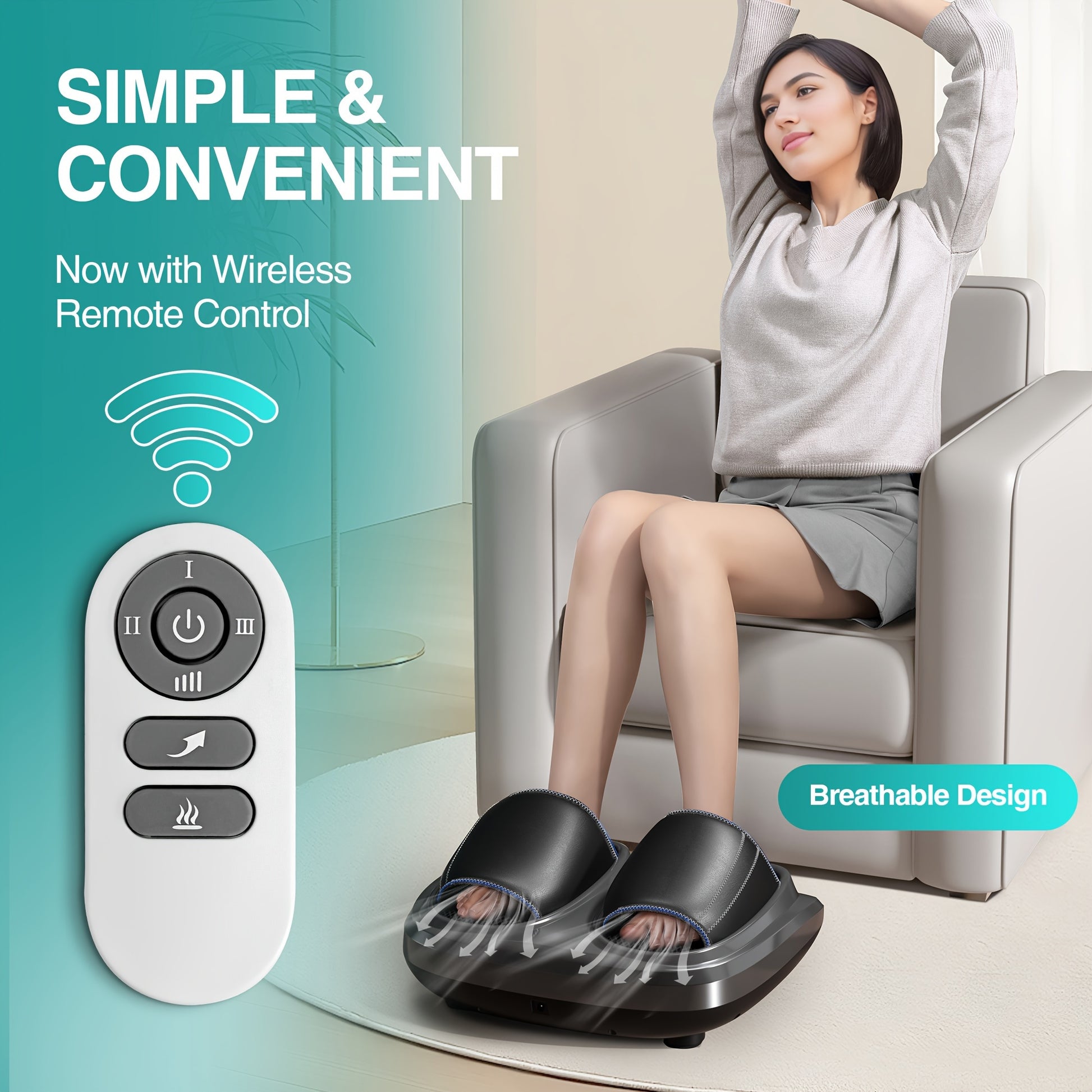 2023 3D Shiatsu Foot Massager for Circulation and Relax, Foot Massager Machine with Deep-Kneading and heat, help for Relax, Calf Massager, ideal gift for Mom Dad Friends Christmas - Veloxea