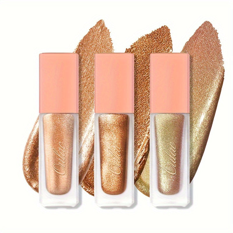Oulac Liquid Eyeshadow 3pcs set, non-sticky one-swipe coverage with a quick-drying and crease-resistant formula for stunning eye looks.