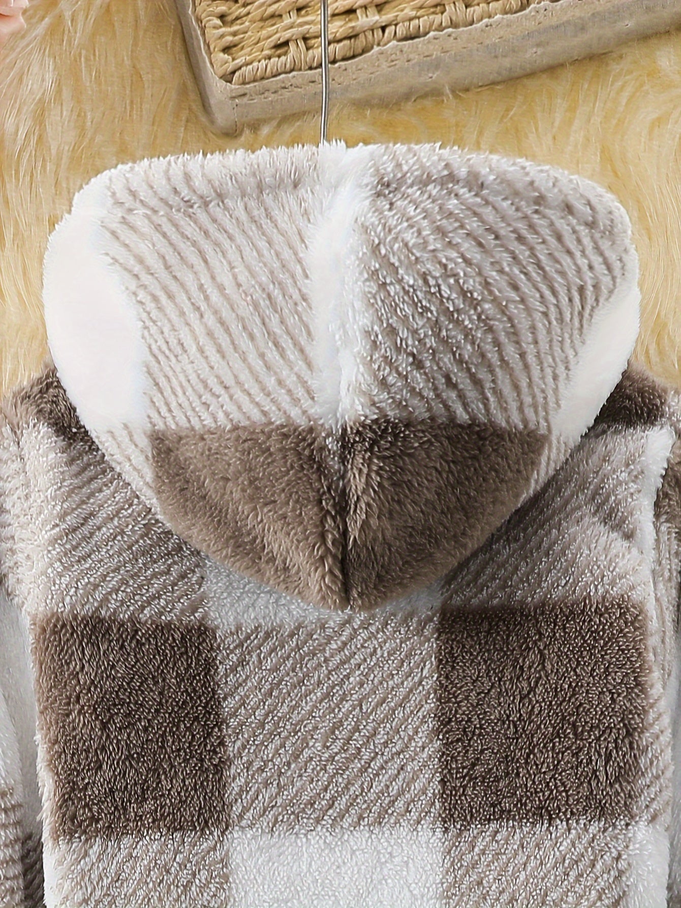 Plaid Long Sleeve Hooded Dress Girls Comfy Dress Fall Winter Christmas Gift - Veloxea