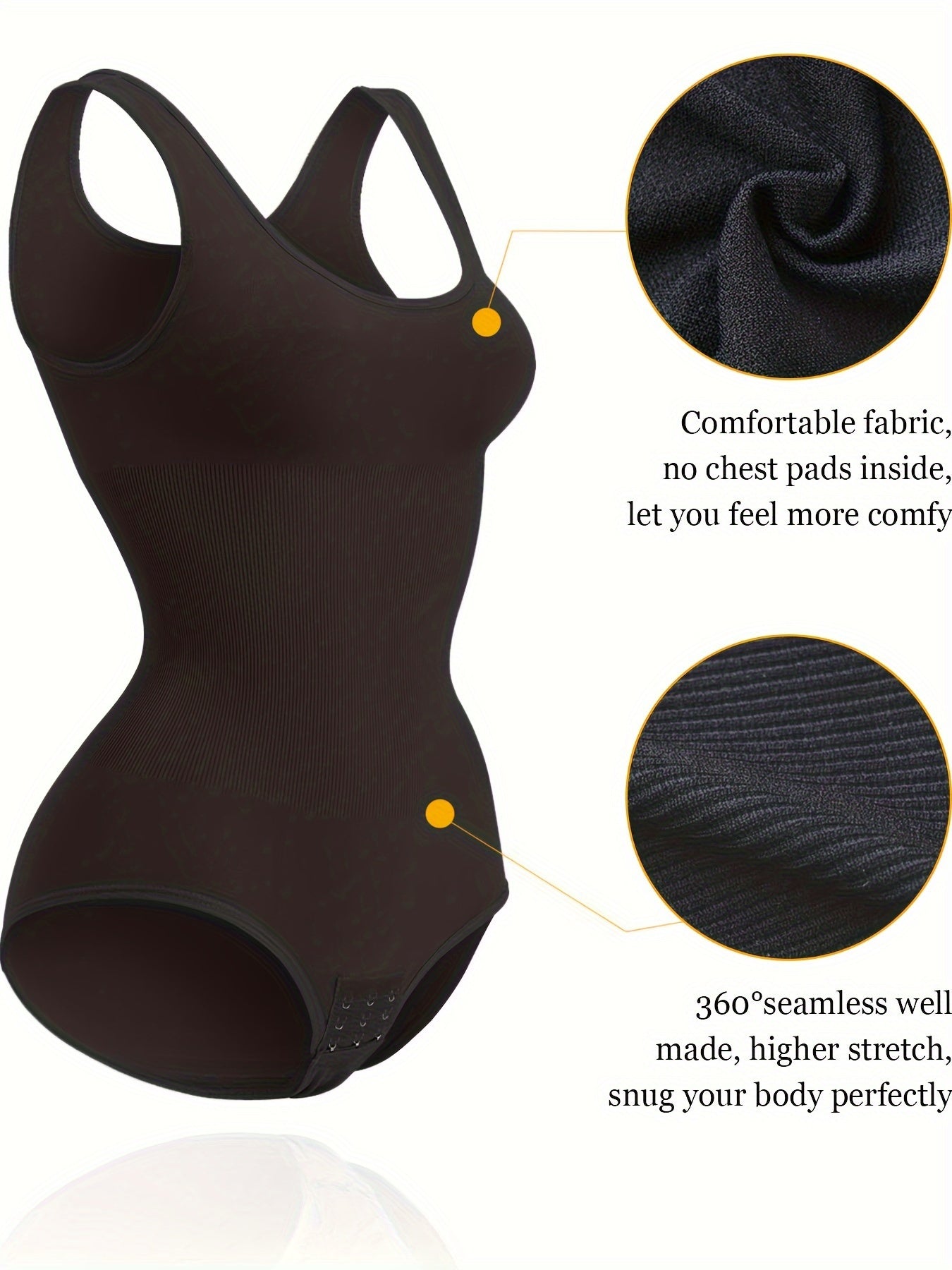 Racelo Shape Wear Bodysuit For Women Waist Trainer Tummy Control Full Body Shaper Seamless Scoop Neck Jumpsuit