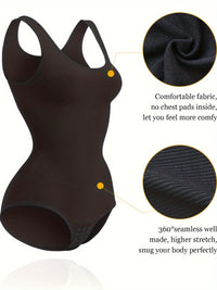 Racelo Shape Wear Bodysuit For Women Waist Trainer Tummy Control Full Body Shaper Seamless Scoop Neck Jumpsuit