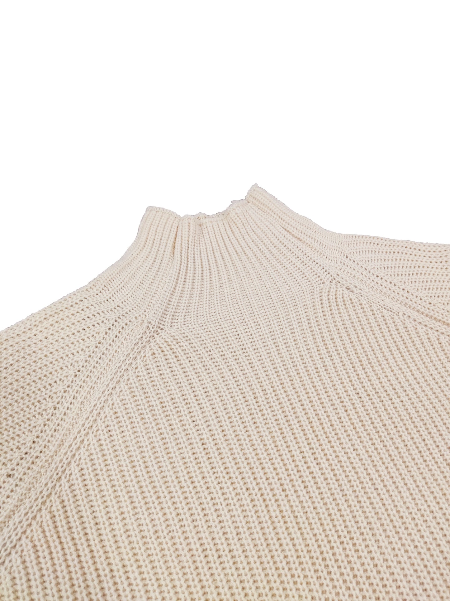 Plus Size Casual Sweater Dress, Women's Plus Solid Long Sleeve High Neck Slight Stretch Loose Fit Sweater Dress - Veloxea