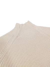 Plus Size Casual Sweater Dress, Women's Plus Solid Long Sleeve High Neck Slight Stretch Loose Fit Sweater Dress - Veloxea