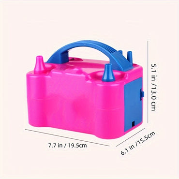 Electric portable double nozzle balloon blower pump inflatable for decoration party [110V~120V, 600W  rose red] Halloween Christmas Gift - Veloxea