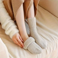 5 Pairs Simple Solid Thickened Socks, Comfy & Soft Unisex Mid Tube Socks, Women's Stockings & Hosiery - Veloxea