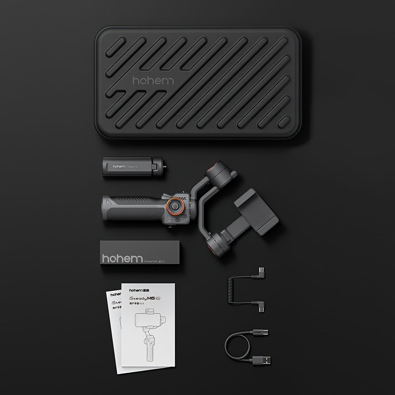 hohem iSteady M6 Gimbal Stabilizer for Smartphone, New Upgrade 3-Axis Phone Gimbal for iPhone & Android, Smart Tracking, 360°Infinite Rotation, 18H Long Battery, OLED Display for Video Recording - Veloxea