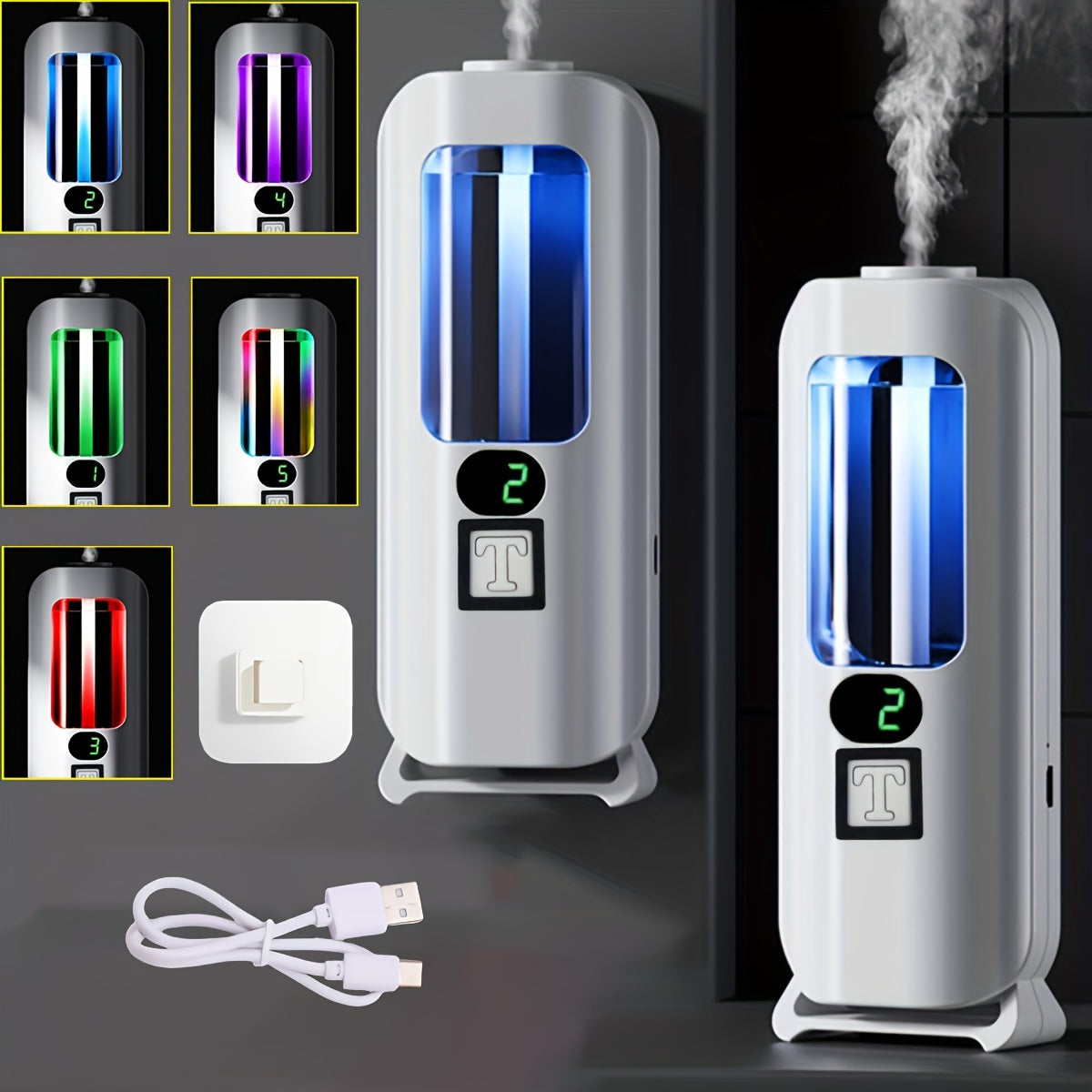 Cloud Prime Mini Aromatherapy Diffuser - USB Rechargeable, 5-Speed Fragrance Machine with Digital Display for Home & Car Decor - Veloxea