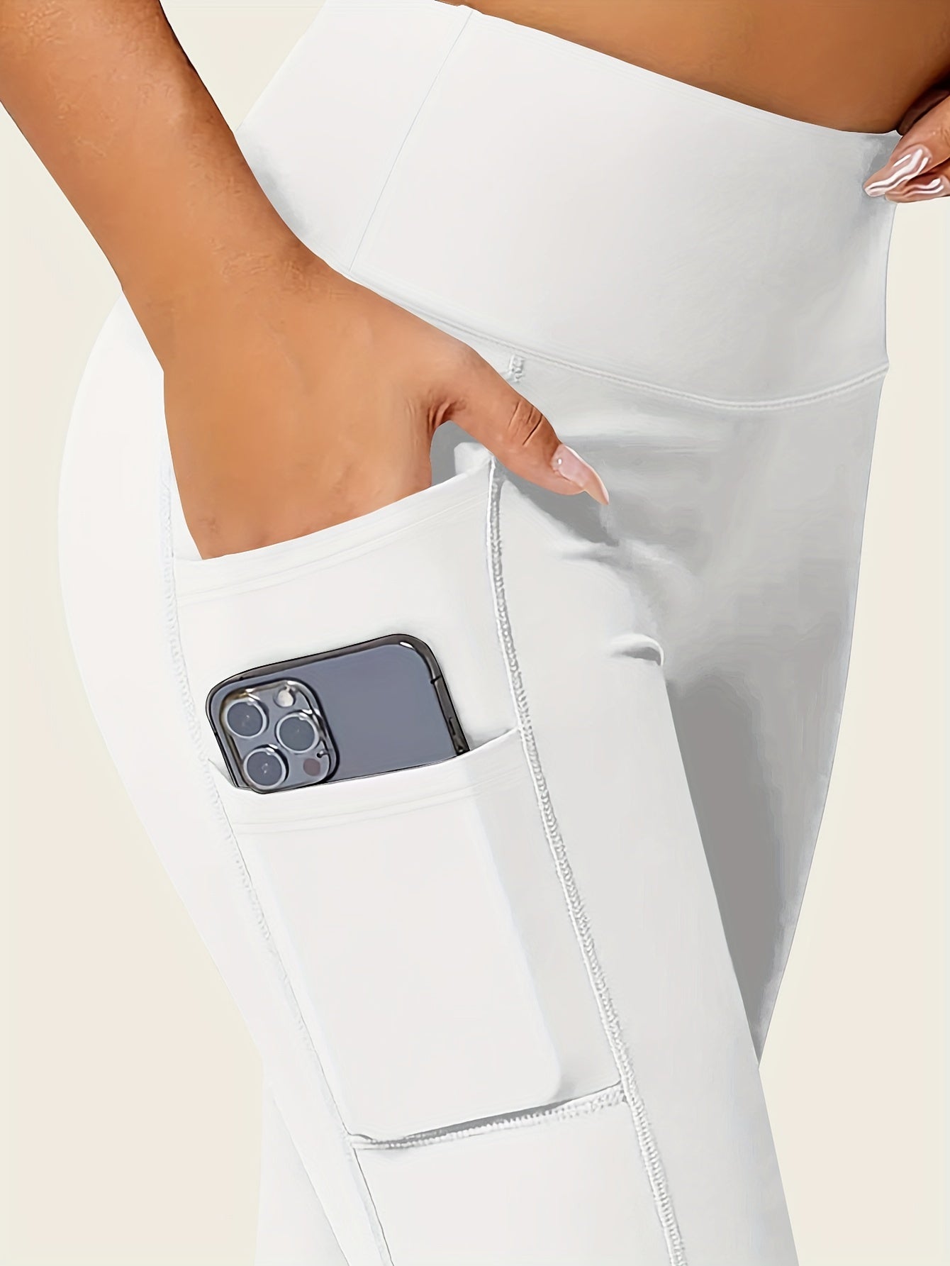 Seamless High Rise Leggings, Butt Lifting Leggings With Phone Pockets, Women's Underwear & Shapewear - Veloxea