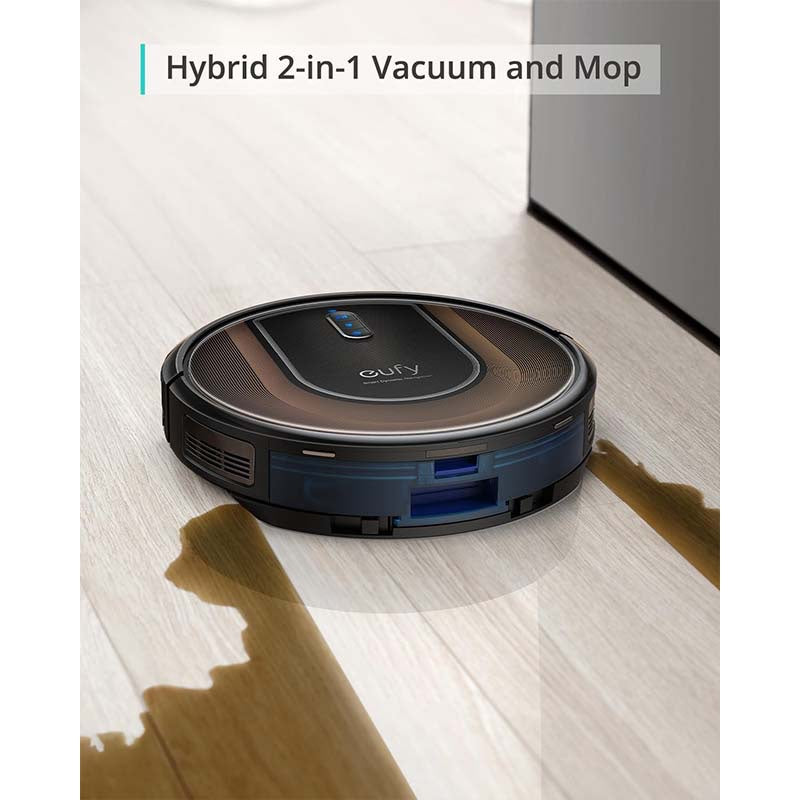 Certified - Refurbished-eufy Clean by Anker, RoboVac G30 Hybrid+, 2-in-1 Sweep and mop, Self-Emptying Robot Vacuum, Dynamic Navigation, Allergy Care, 2000 Pa Strong Suction, Wi-Fi, Carpets and Hard Floors - Veloxea
