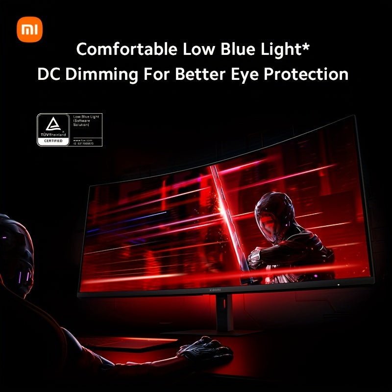 Xiaomi 34-inch Curved Gaming Monitor 180Hz High Reshed Rate 1ms Fast FreeSync Premium E<2* Professional Calibration 95%DCI-P3 100% SRGB* Low Blue Light Computer Screen Monitor Desktop Monitor - Veloxea