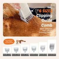 Vacuum Grooming Kit 5 in 1, Pet Vacuum Trimming Set, Strong Sunction Power 99% Pet Hair with Nozzle Head, Roller Brush Tools - Veloxea