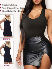 Racelo Shape Wear Bodysuit For Women Waist Trainer Tummy Control Full Body Shaper Seamless Scoop Neck Jumpsuit