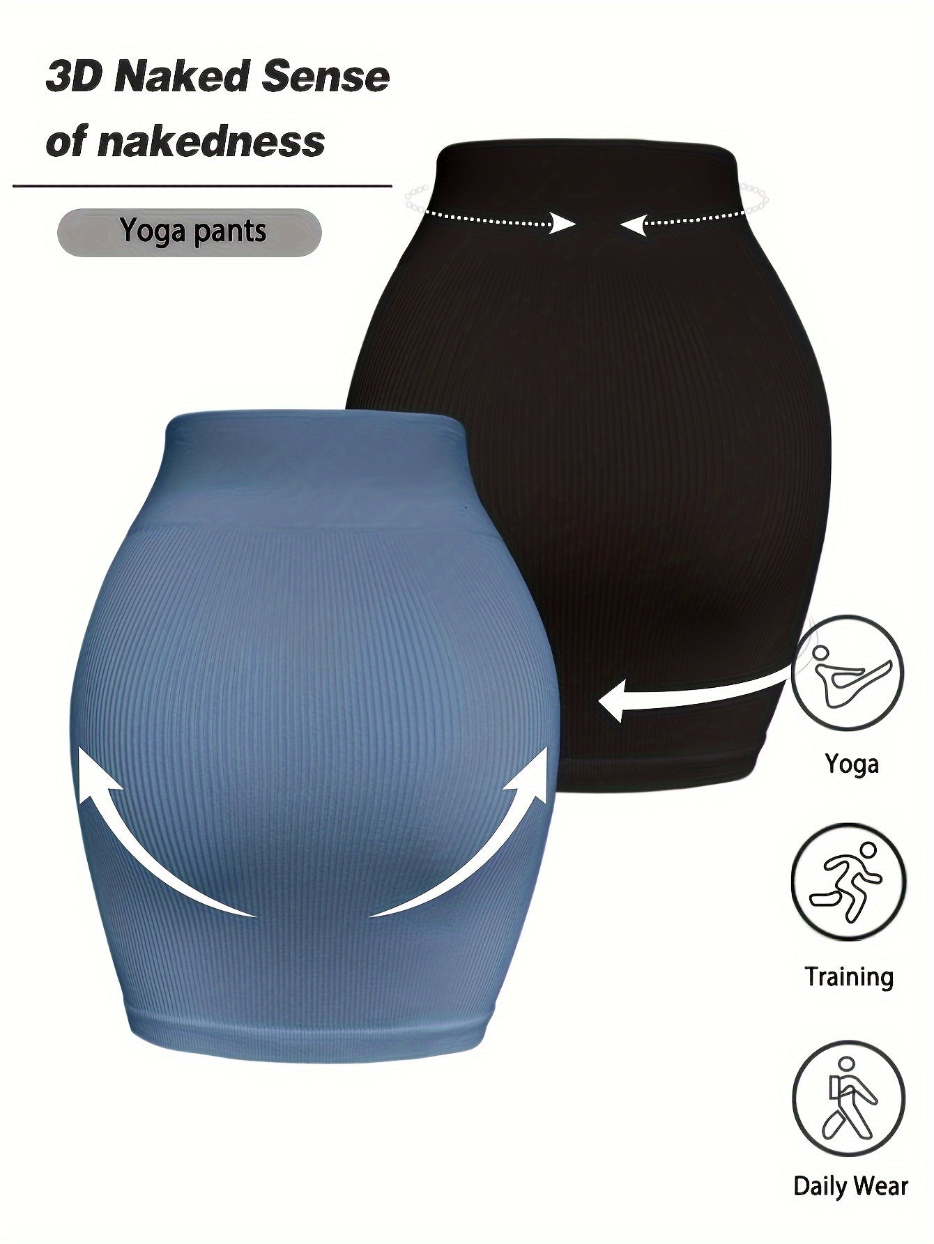 2 Pack Women's High-Elastic Tummy Control Ribbed Sports Yoga Skirt, Ideal For Fitness - Veloxea